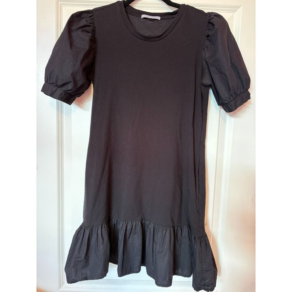 TART Collection Black Tenley Dress Mini Ruffled Flowy Dress